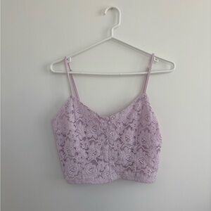 Lavender Lace Crop Top